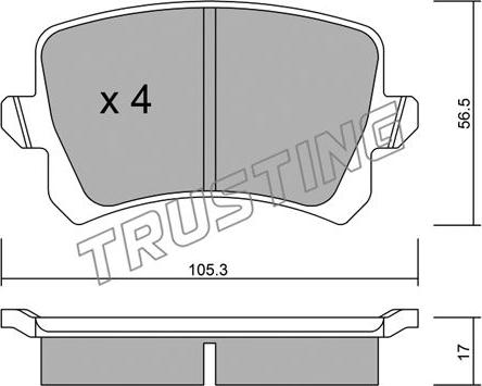 Trusting 822.0 - Set placute frana,frana disc www.parts5.com