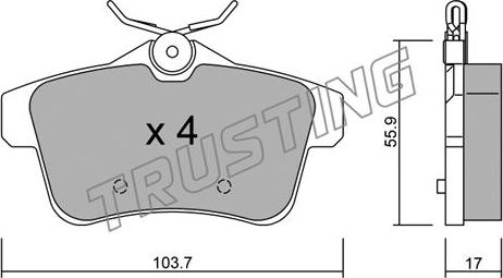 Trusting 872.0 - Juego de pastillas de freno www.parts5.com