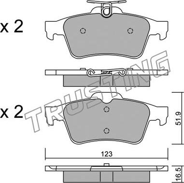 Trusting 346.1 - Set placute frana,frana disc www.parts5.com