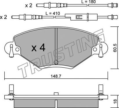 Trusting 340.0 - Set placute frana,frana disc www.parts5.com