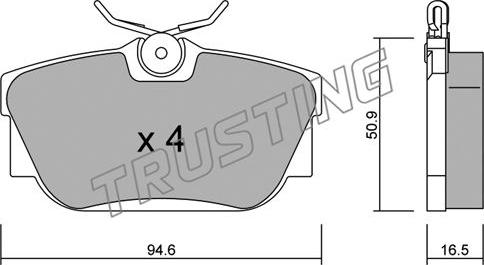 Trusting 355.0 - Kit de plaquettes de frein, frein à disque www.parts5.com