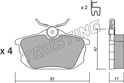 Trusting 356.0 - Brake Pad Set, disc brake www.parts5.com