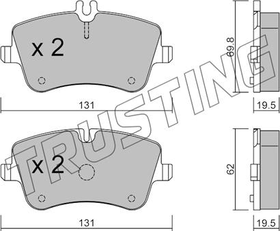 Trusting 351.0 - Тормозные колодки, дисковые, комплект www.parts5.com