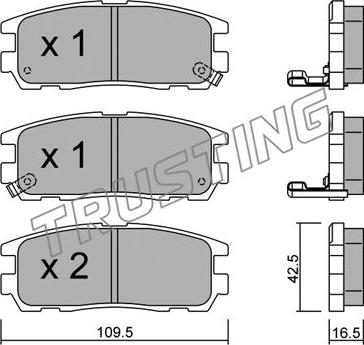 Trusting 367.0 - Brake Pad Set, disc brake www.parts5.com