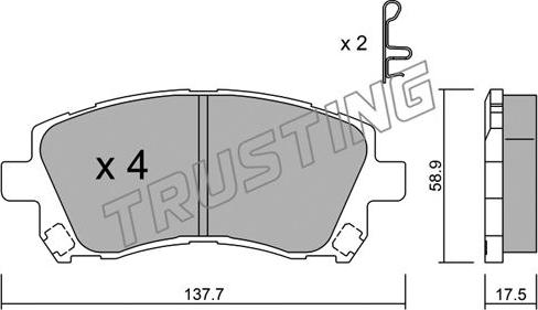 Trusting 305.0 - Σετ τακάκια, δισκόφρενα www.parts5.com