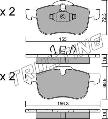 Trusting 318.0 - Set placute frana,frana disc www.parts5.com