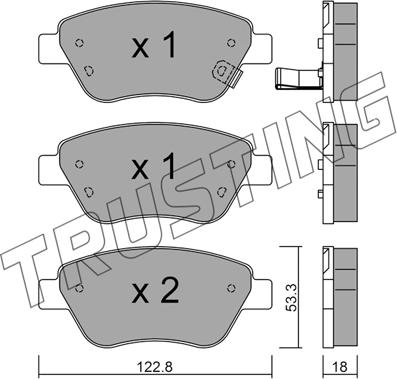 Trusting 330.2 - Σετ τακάκια, δισκόφρενα www.parts5.com