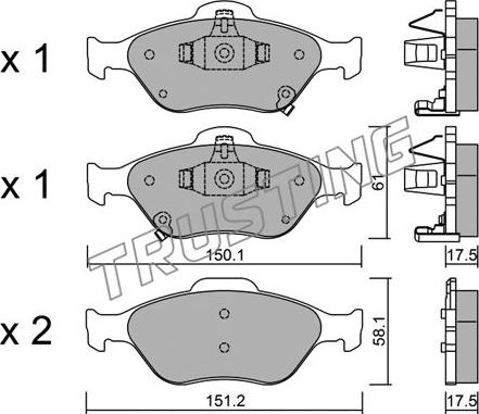 Trusting 325.1 - Set placute frana,frana disc www.parts5.com