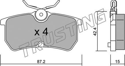 Trusting 326.0 - Kit de plaquettes de frein, frein à disque www.parts5.com