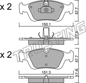 Trusting 321.0 - Set placute frana,frana disc www.parts5.com