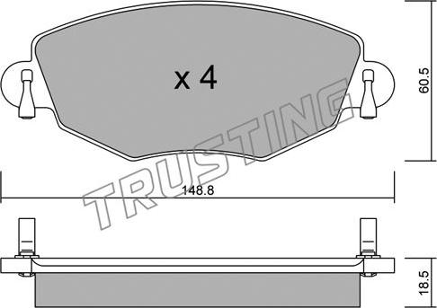 Trusting 327.0 - Set placute frana,frana disc www.parts5.com