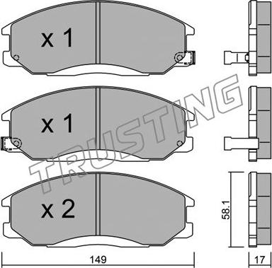 Trusting 373.0 - Brake Pad Set, disc brake www.parts5.com