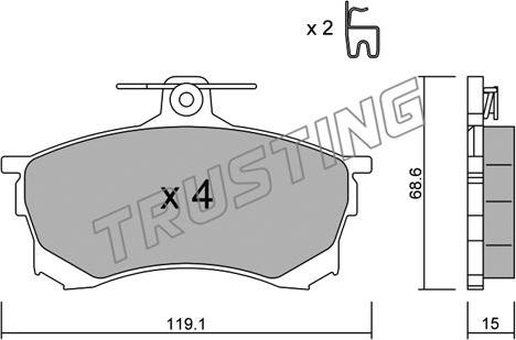 Trusting 259.0 - Set placute frana,frana disc www.parts5.com