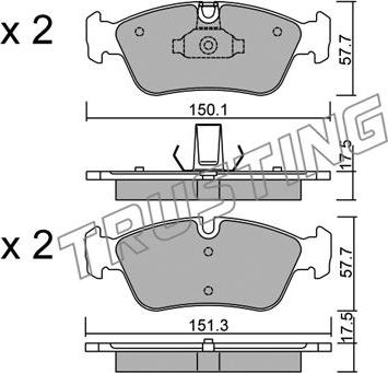 Trusting 269.0 - Set placute frana,frana disc www.parts5.com