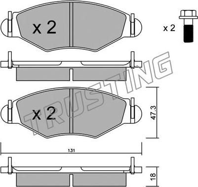 Trusting 263.1 - Тормозные колодки, дисковые, комплект www.parts5.com