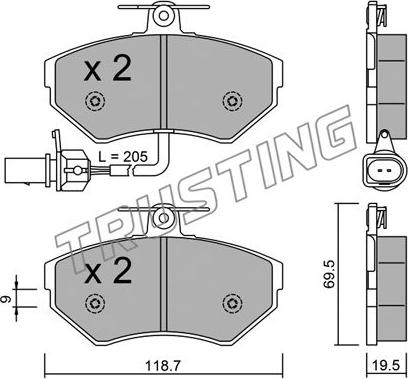 Trusting 224.2 - Juego de pastillas de freno www.parts5.com