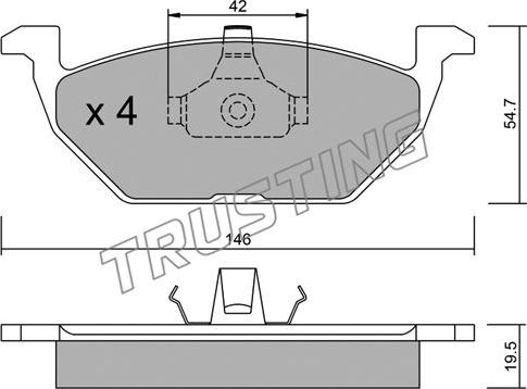 Trusting 220.0 - Fren balata seti, diskli fren www.parts5.com