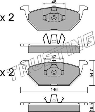 Trusting 220.1 - Fren balata seti, diskli fren www.parts5.com