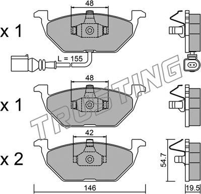 Trusting 220.2 - Set placute frana,frana disc www.parts5.com