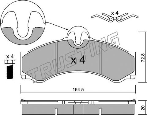 Trusting 271.1 - Brake Pad Set, disc brake www.parts5.com