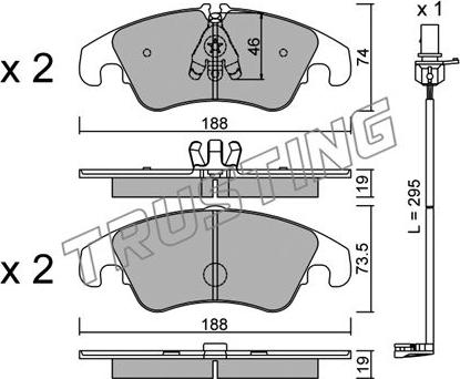 Trusting 791.4W - Set placute frana,frana disc www.parts5.com