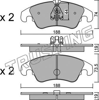 Trusting 791.0 - Set placute frana,frana disc www.parts5.com