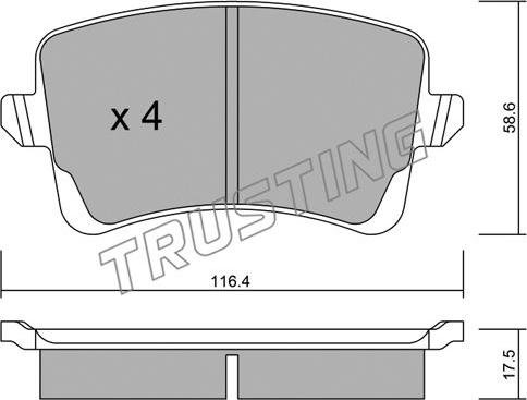 Trusting 792.0 - Тормозные колодки, дисковые, комплект www.parts5.com