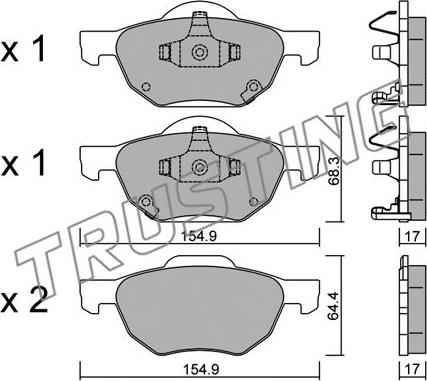 Trusting 746.0 - Sada brzdových destiček, kotoučová brzda www.parts5.com