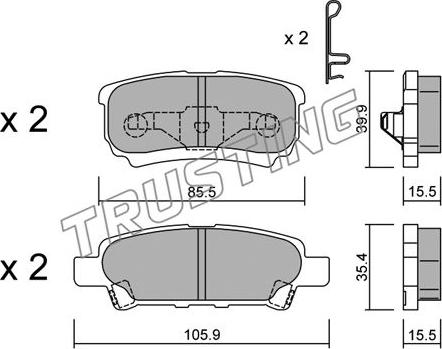 Trusting 753.0 - Комплект спирачно феродо, дискови спирачки www.parts5.com