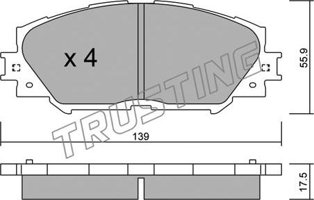 Trusting 763.0 - Set placute frana,frana disc www.parts5.com