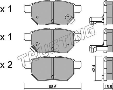 Trusting 762.0 - Тормозные колодки, дисковые, комплект www.parts5.com