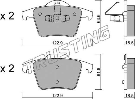 Trusting 704.0 - Тормозные колодки, дисковые, комплект www.parts5.com