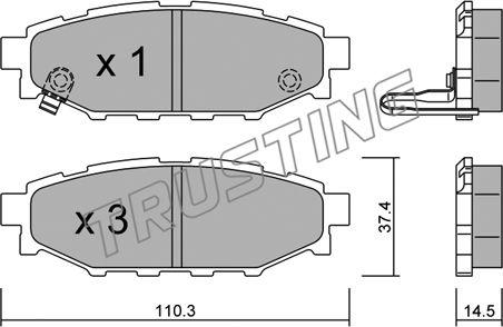 Trusting 780.0 - Piduriklotsi komplekt,ketaspidur www.parts5.com