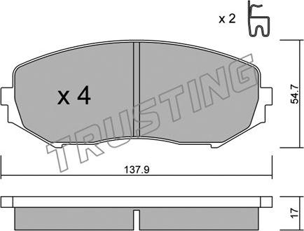 Trusting 782.0 - Тормозные колодки, дисковые, комплект www.parts5.com