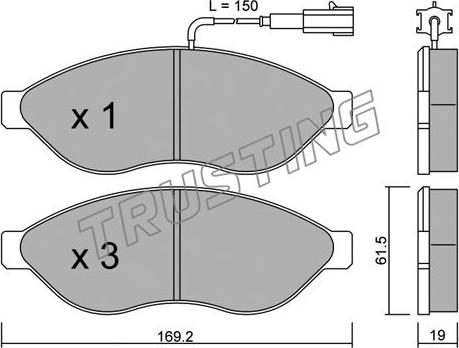 Trusting 724.0 - Set placute frana,frana disc www.parts5.com