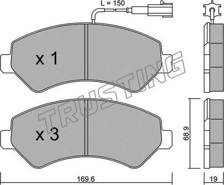 Trusting 725.0 - Тормозные колодки, дисковые, комплект www.parts5.com