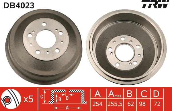 TRW DB4023 - Tambur frana www.parts5.com