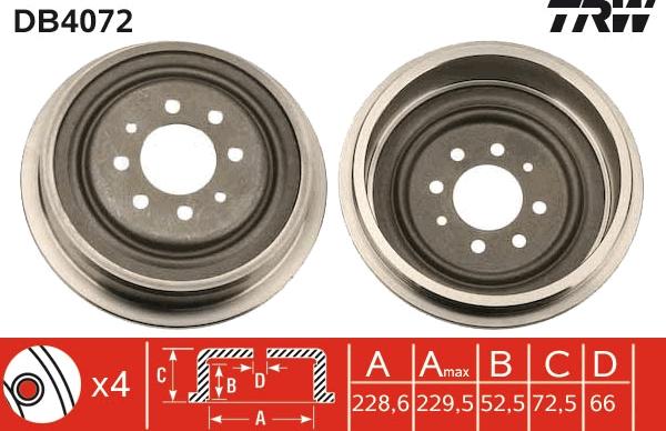 TRW DB4072 - Piduritrummel www.parts5.com