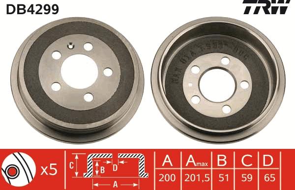 TRW DB4299 - Tambor de freno www.parts5.com