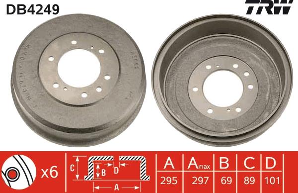 TRW DB4249 - Brake Drum parts5.com