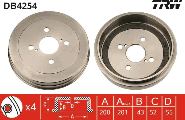 TRW DB4254 - Zavorni boben www.parts5.com