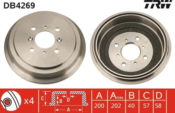 TRW DB4269 - Brake Drum www.parts5.com