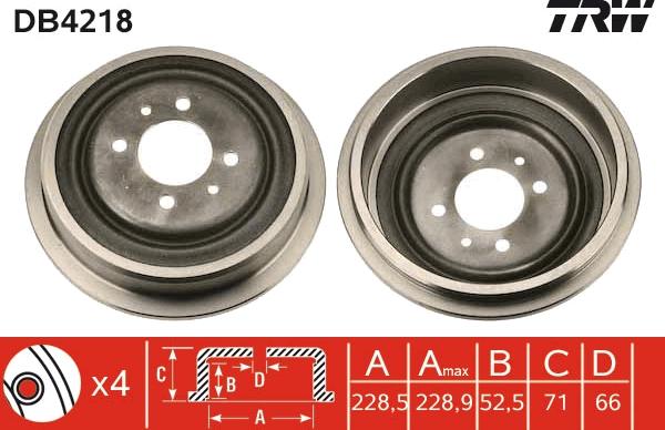 TRW DB4218 - Piduritrummel www.parts5.com