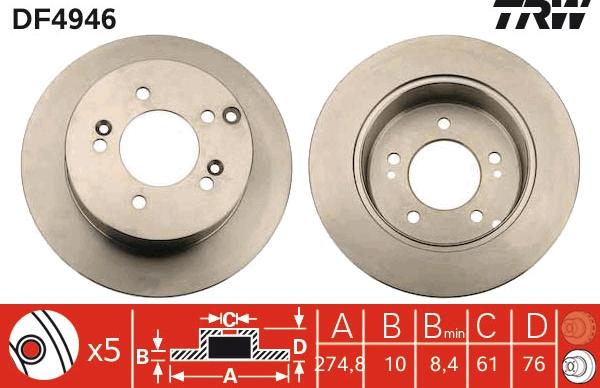 TRW DF4946 - Brake Disc www.parts5.com