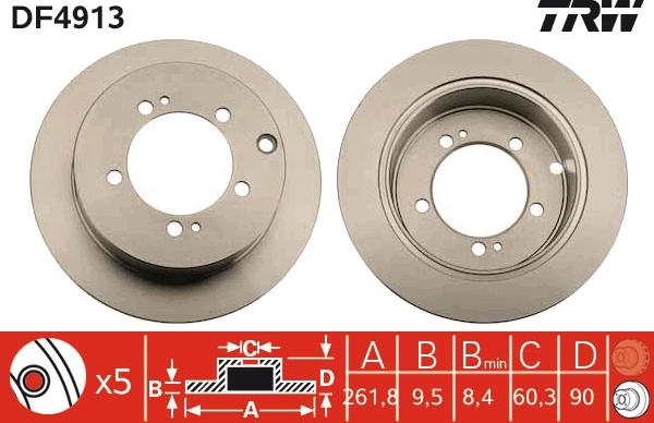 TRW DF4913 - Disque de frein www.parts5.com