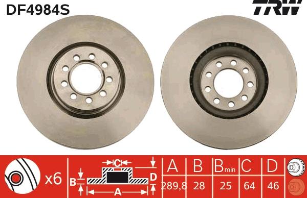 TRW DF4984S - Спирачен диск www.parts5.com