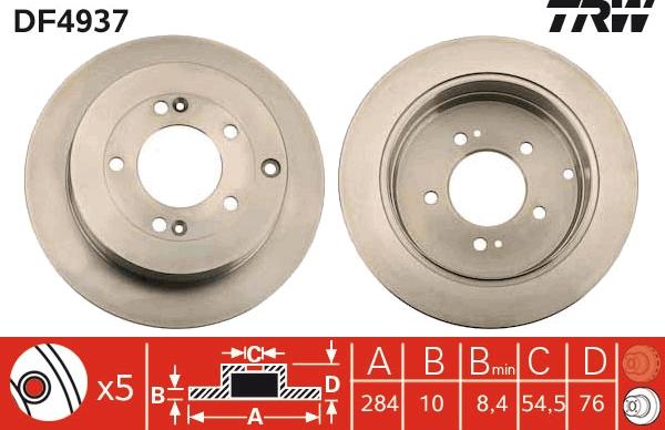 TRW DF4937 - Disc frana www.parts5.com