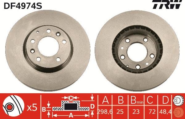 TRW DF4974S - Brake Disc www.parts5.com