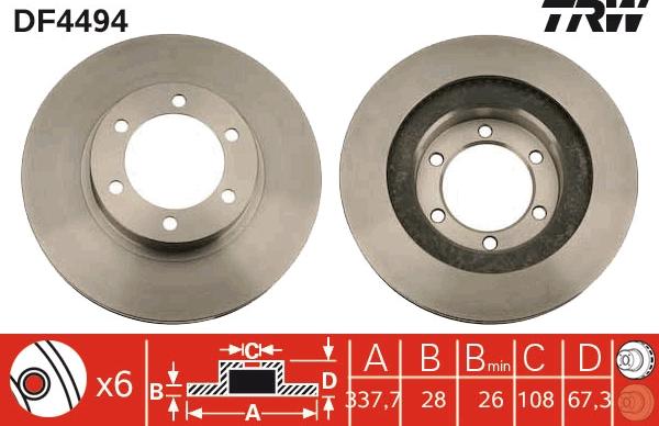 TRW DF4494 - Brzdový kotúč www.parts5.com