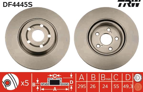 TRW DF4445S - Disc frana www.parts5.com